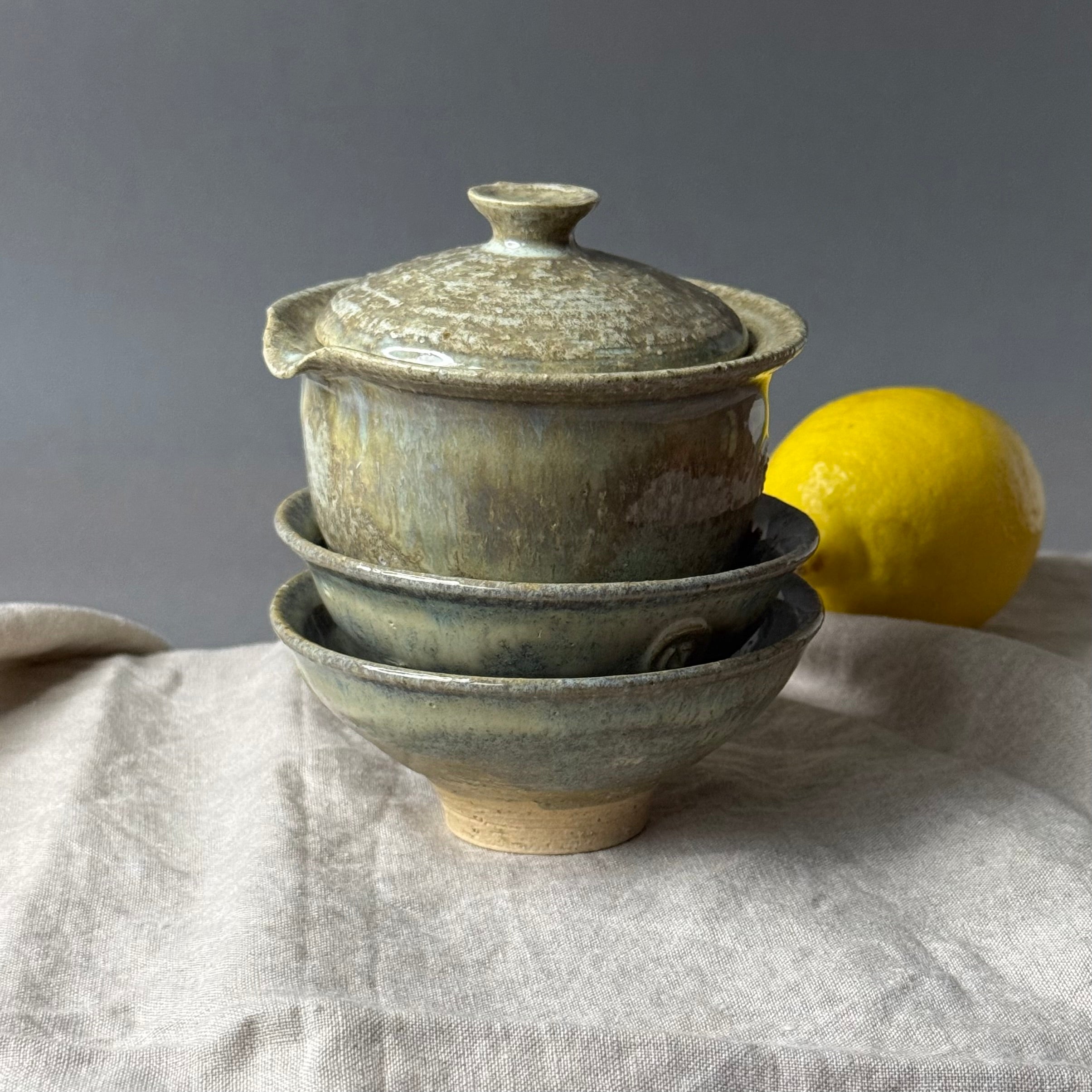 Zestaw herbaciany: gaiwan + 2 czarki