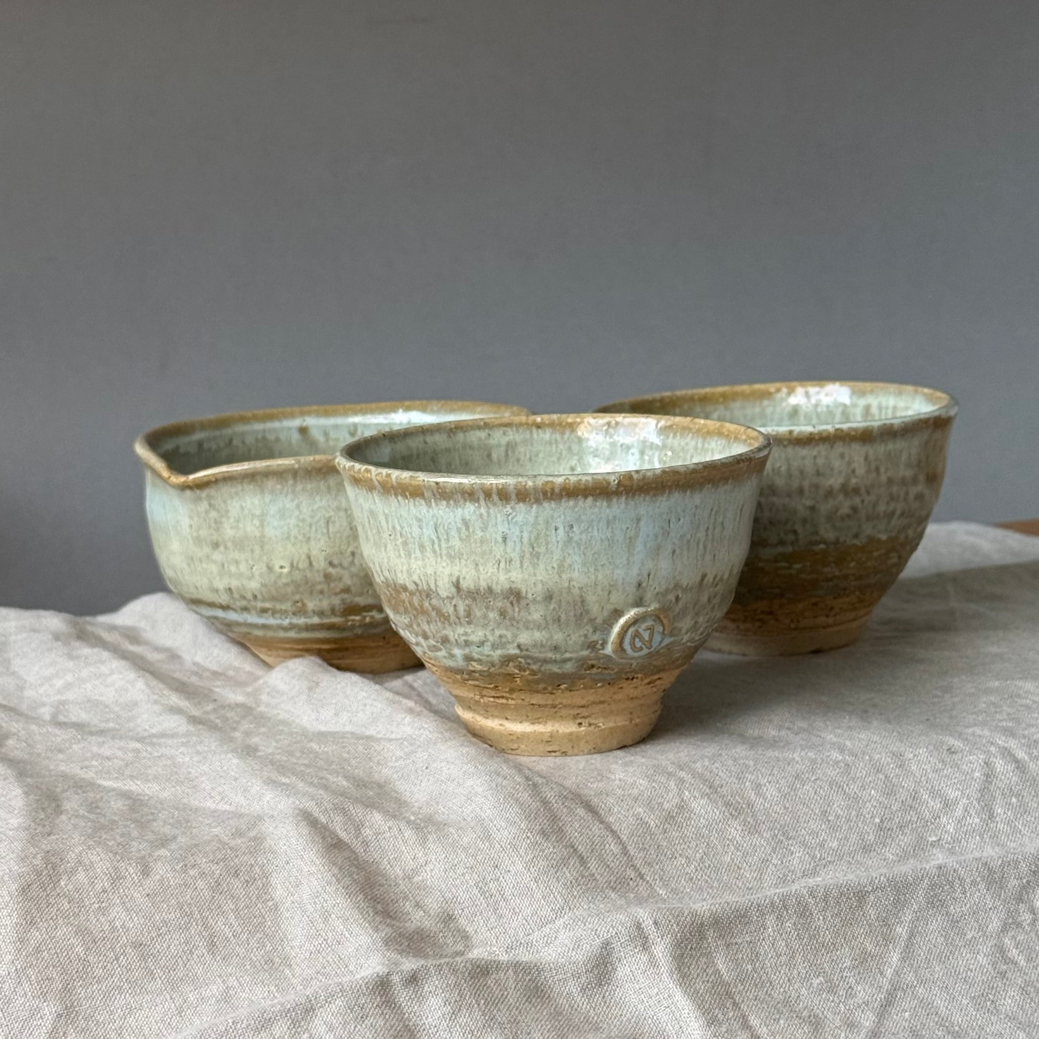 Czarki herbaciane - mame-matchachawan - komplet 3sztuk