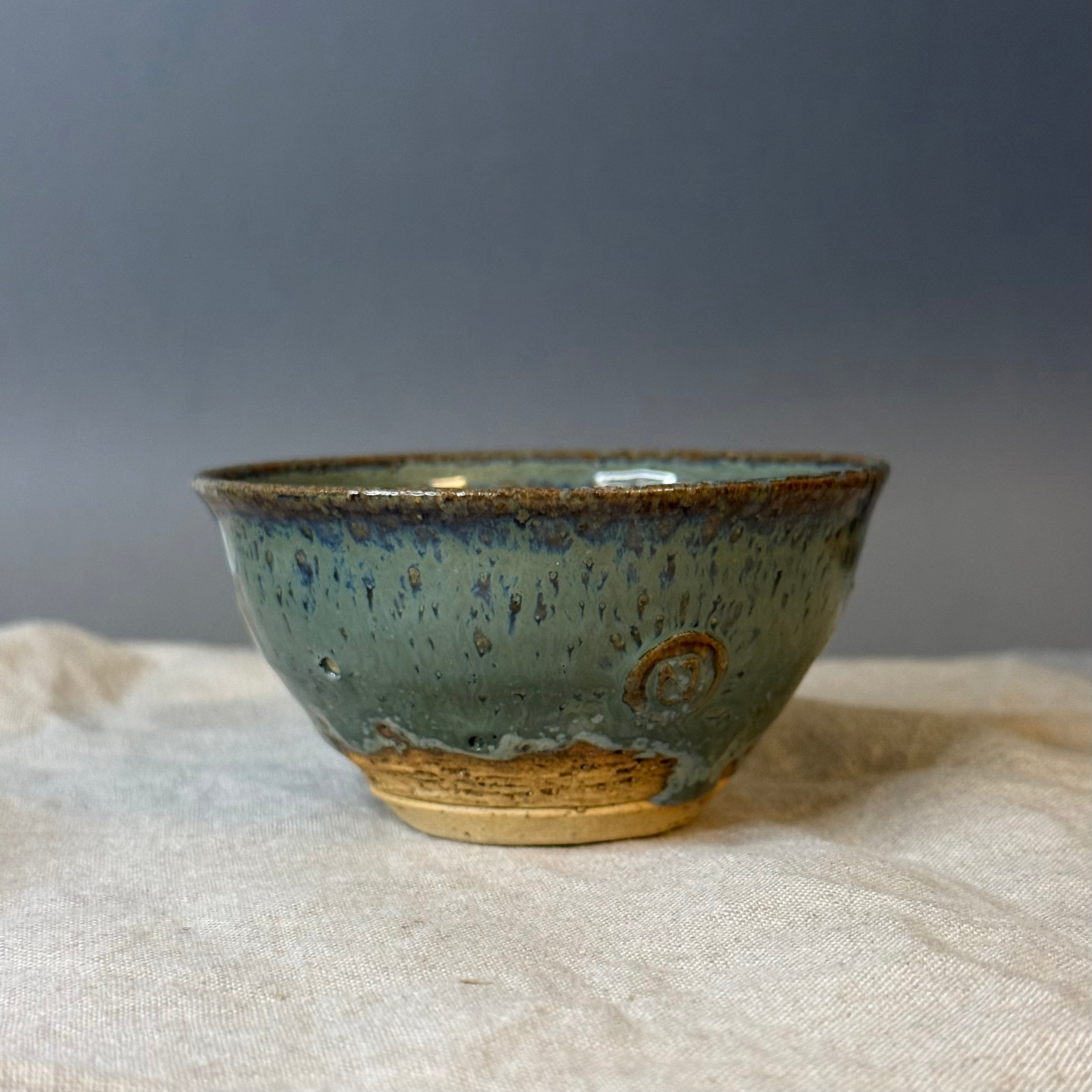 Komplet czarek herbacianych - mame-chawan - „malachitowa łąka”