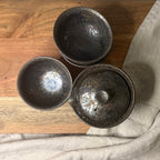 Komplet do parzenia senchy – Shiboridashi i trzy czarki ceramiczne. Kolekcjonerski zestaw