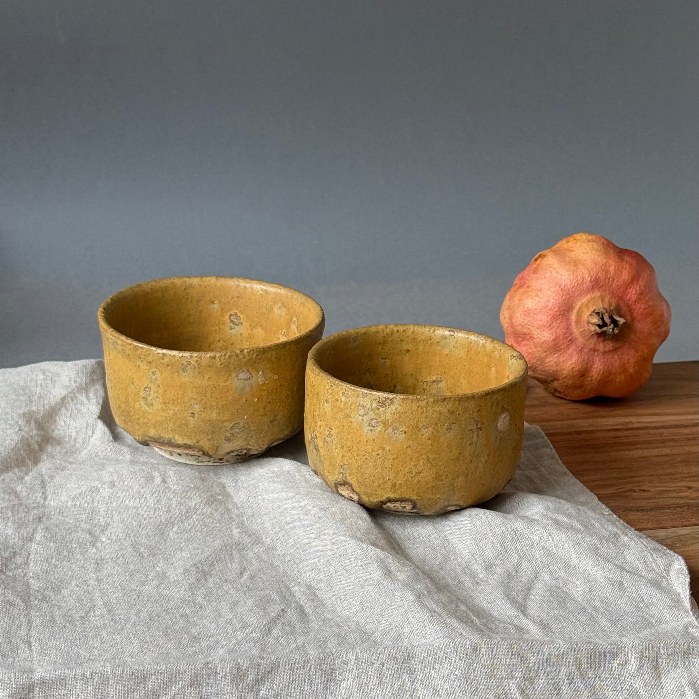 Mame-matchachawan - komplet dwóch czarek do herbaty matcha