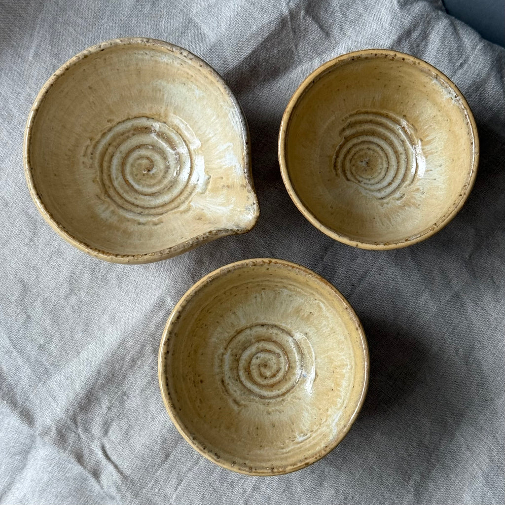 Czarki do herbaty - mame-matchachawan- komplet 3 elementowy - „imbir”