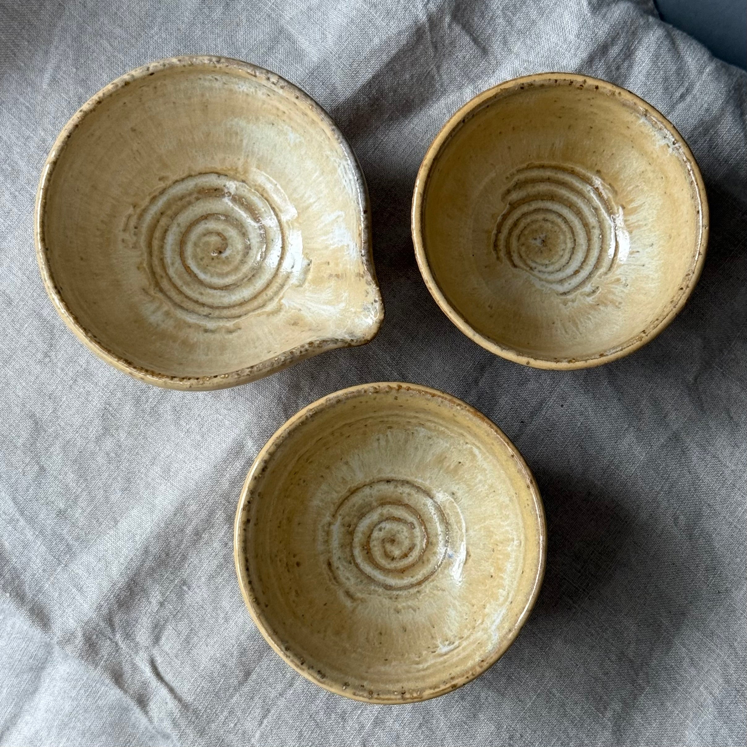 Czarki do herbaty - mame-matchachawan- komplet 3 elementowy - „imbir”