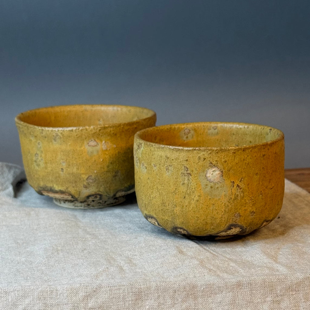 Mame-matchachawan - komplet dwóch czarek do herbaty matcha