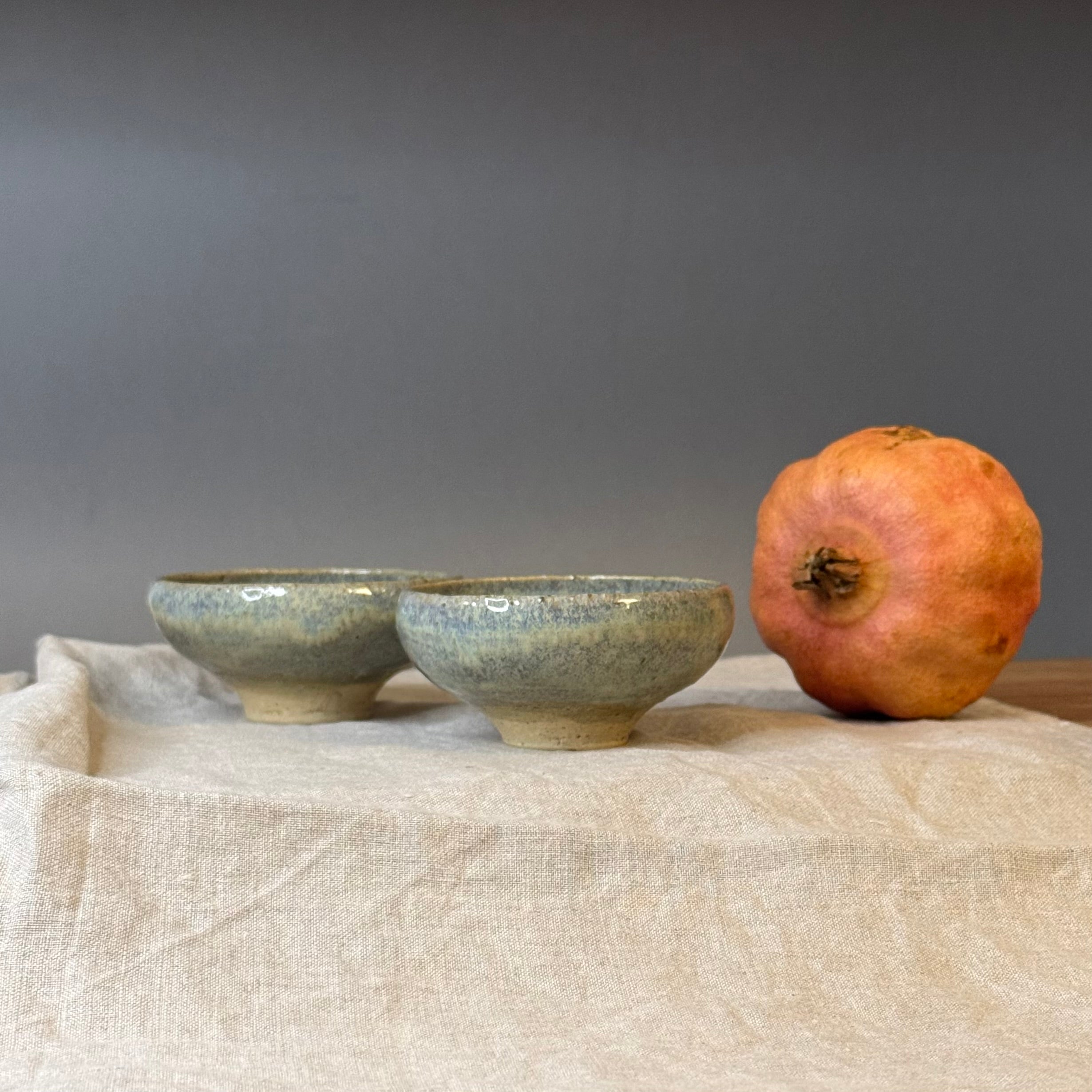 Małe otwarte czarki do ceremonii herbaty - „liść szałwi”