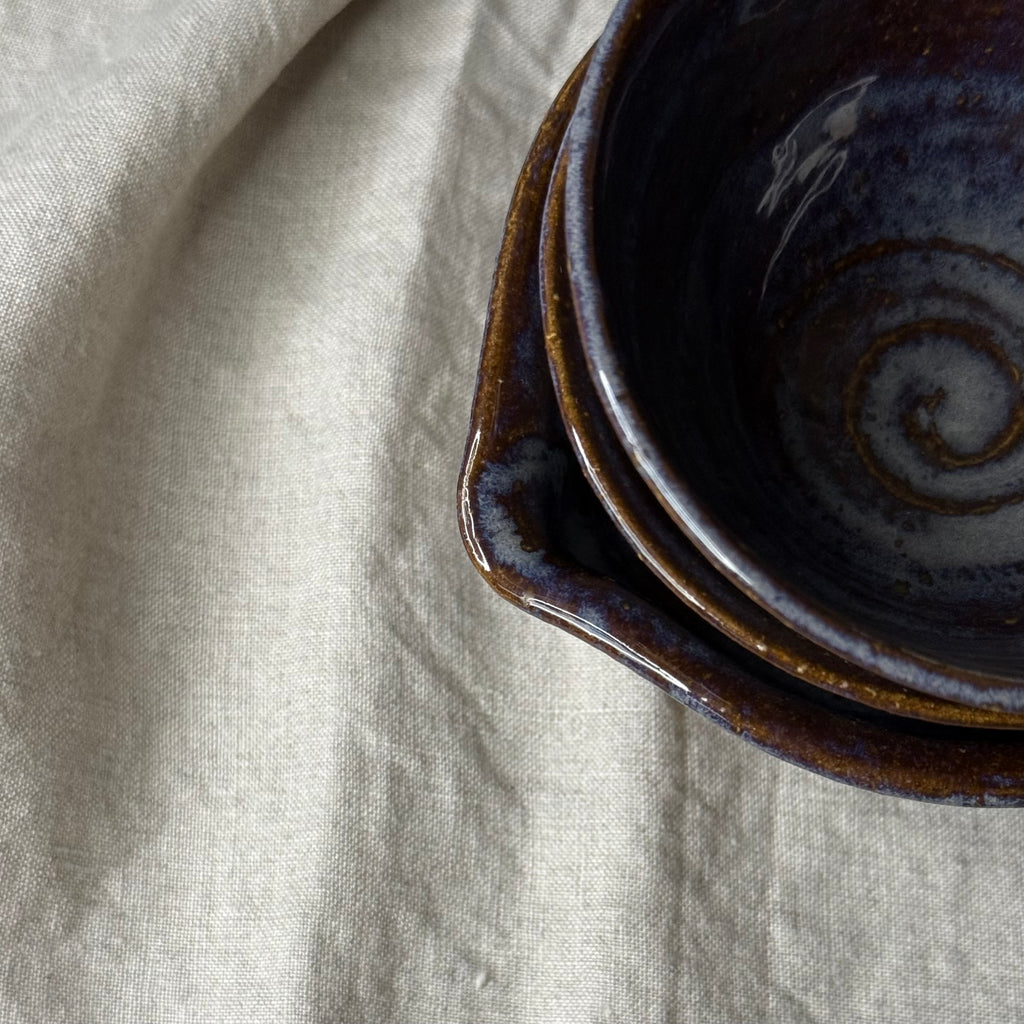 Czarki herbaciane - mame-matchachawan „torfowe jezioro” - komplet 3 elementowy