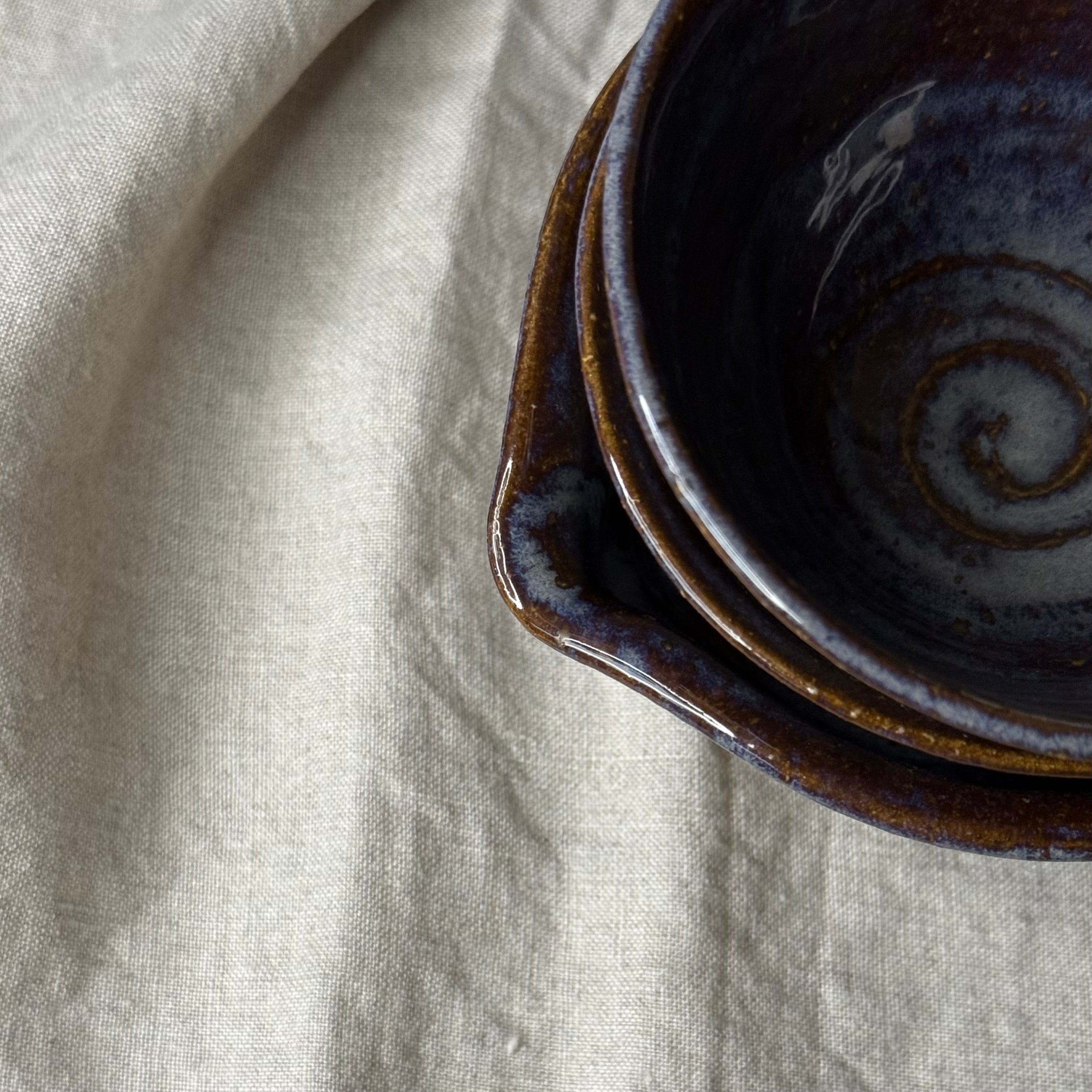 Czarki herbaciane - mame-matchachawan „torfowe jezioro” - komplet 3 elementowy