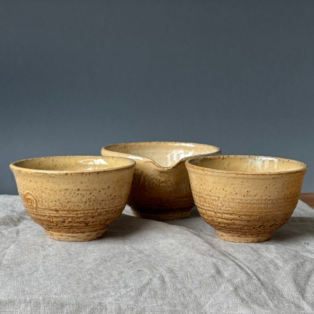 Czarki do herbaty - mame-matchachawan- komplet 3 elementowy - „imbir”