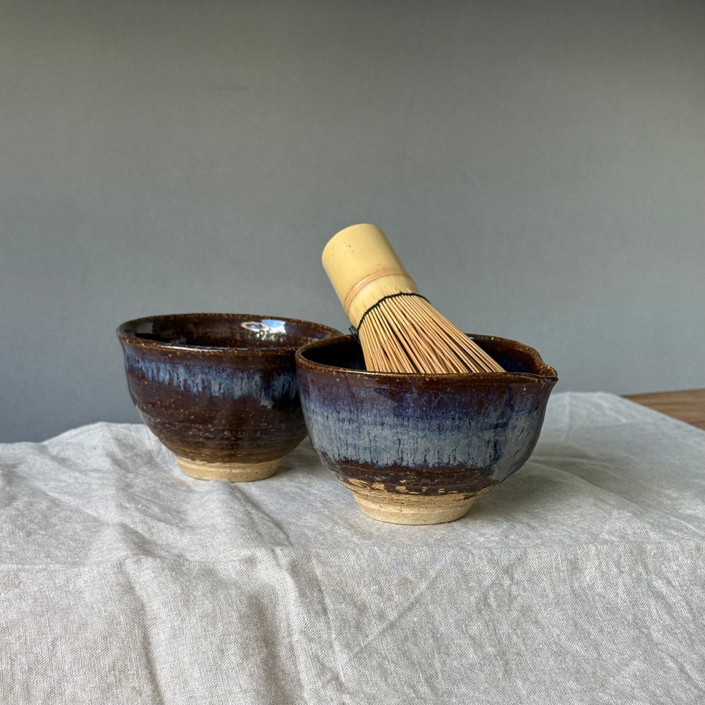 Czarki herbaciane - mame-matchachawan - komplet 2 sztuk - torfowe jezioro”