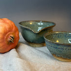 Komplet czarek herbacianych - mame-chawan - „malachitowa łąka”