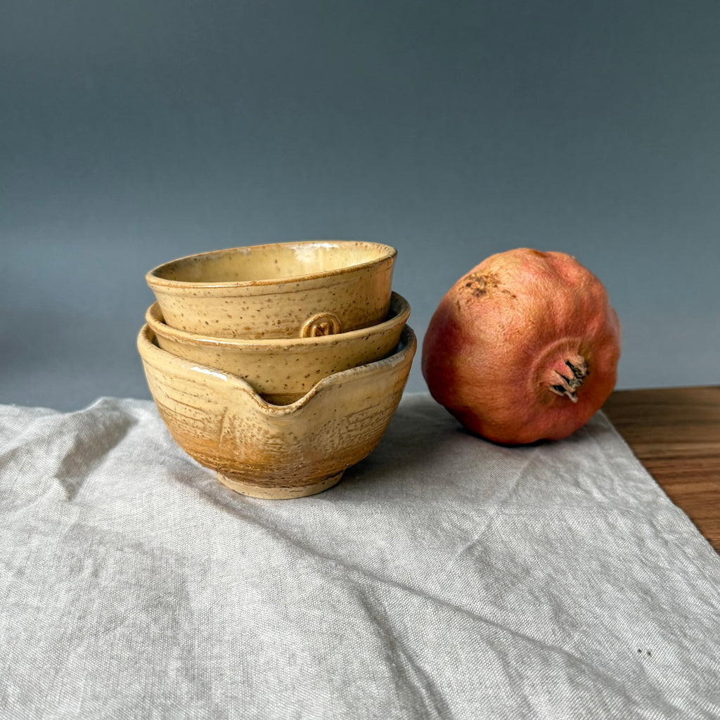 Czarki do herbaty - mame-matchachawan- komplet 3 elementowy - „imbir”