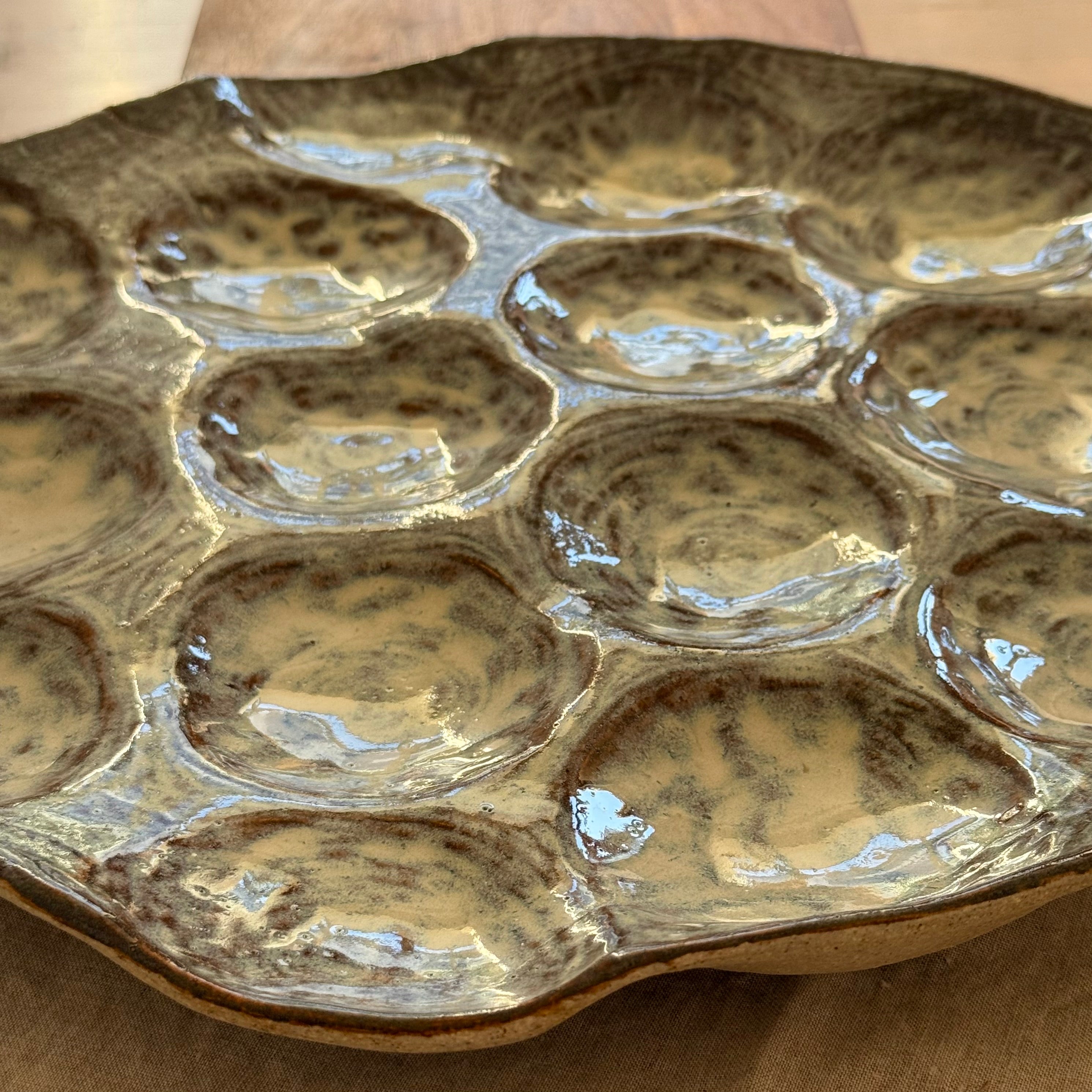 Patera ceramiczna na owoce „Kropla drąży kamień”