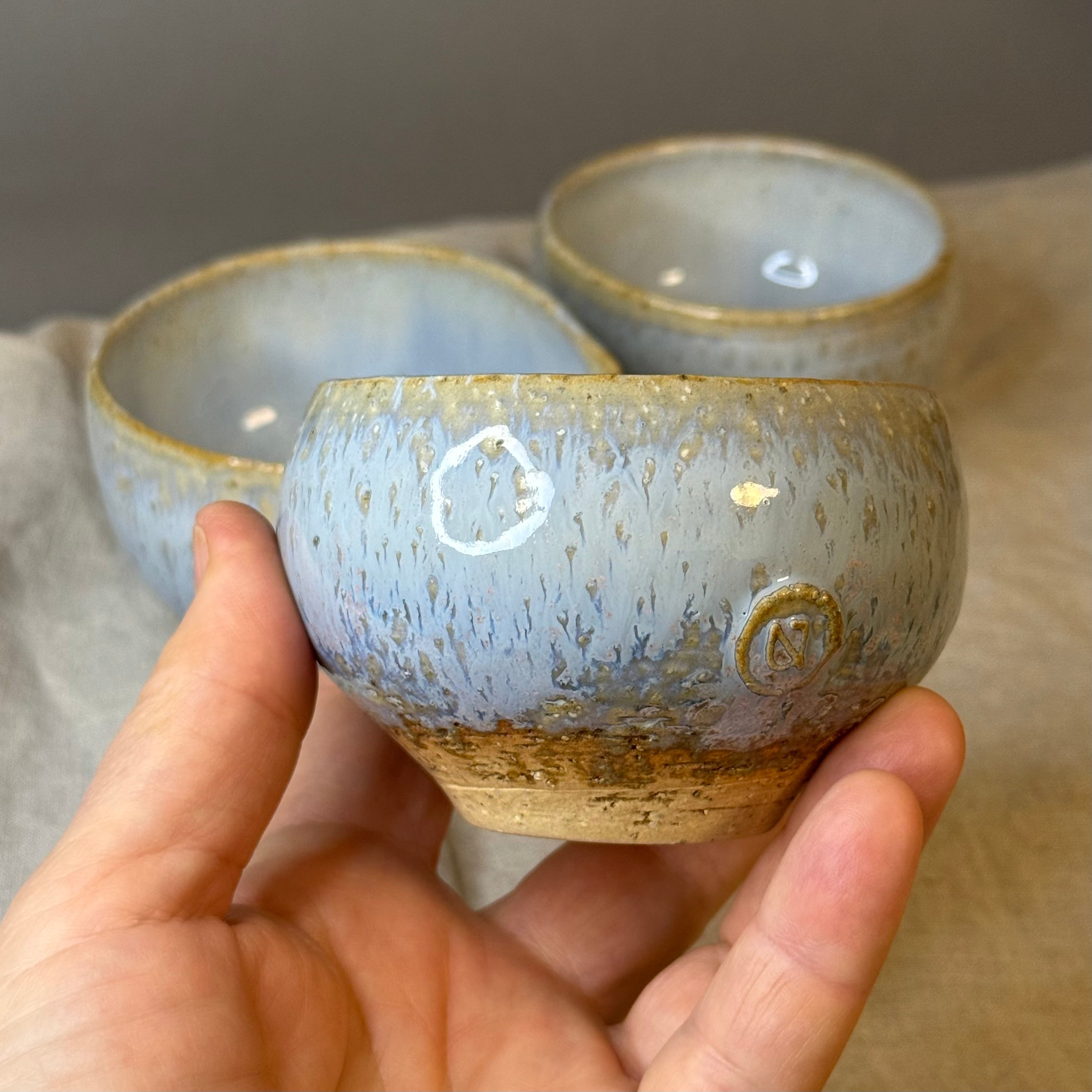 Komplet czarek herbacianych -mame-chawan - „jesienne niebo”