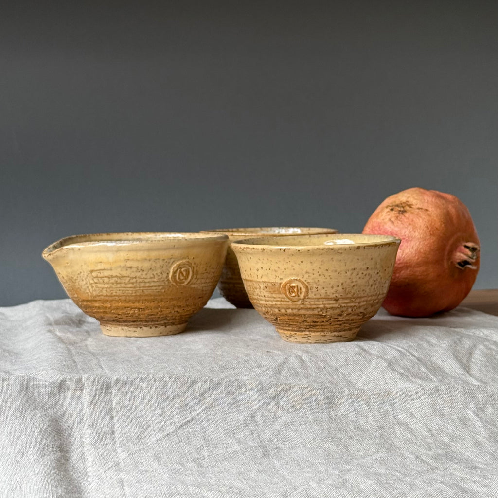 Czarki do herbaty - mame-matchachawan- komplet 3 elementowy - „imbir”