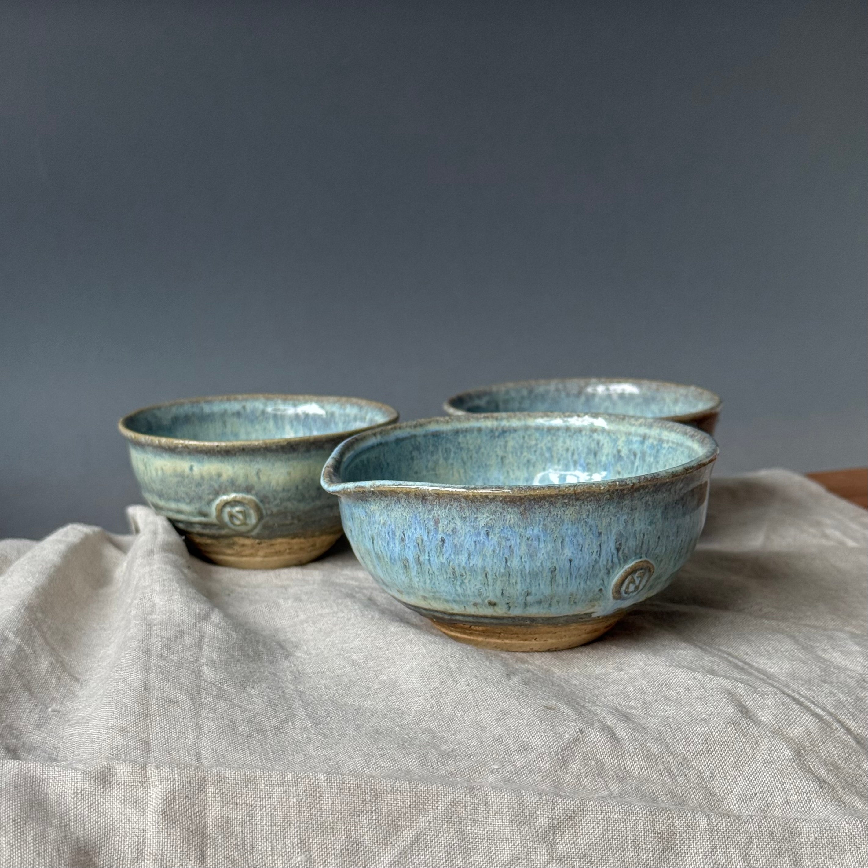 Czarki do herbaty - mame-matchachawan- komplet 3 elementowy