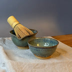 Komplet czarek herbacianych - mame-chawan - „malachitowa łąka”