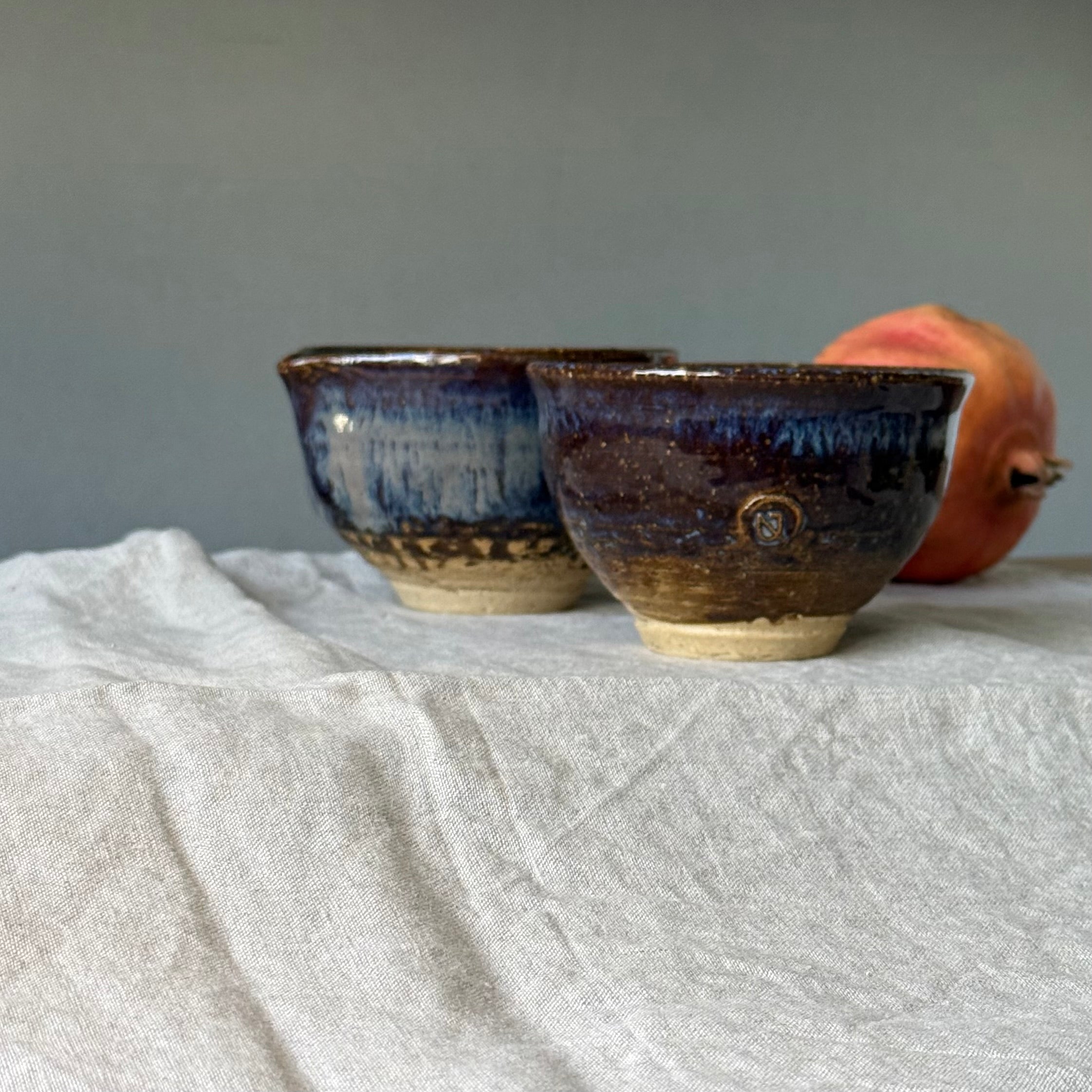 Czarki herbaciane - mame-matchachawan - komplet 2 sztuk - torfowe jezioro”