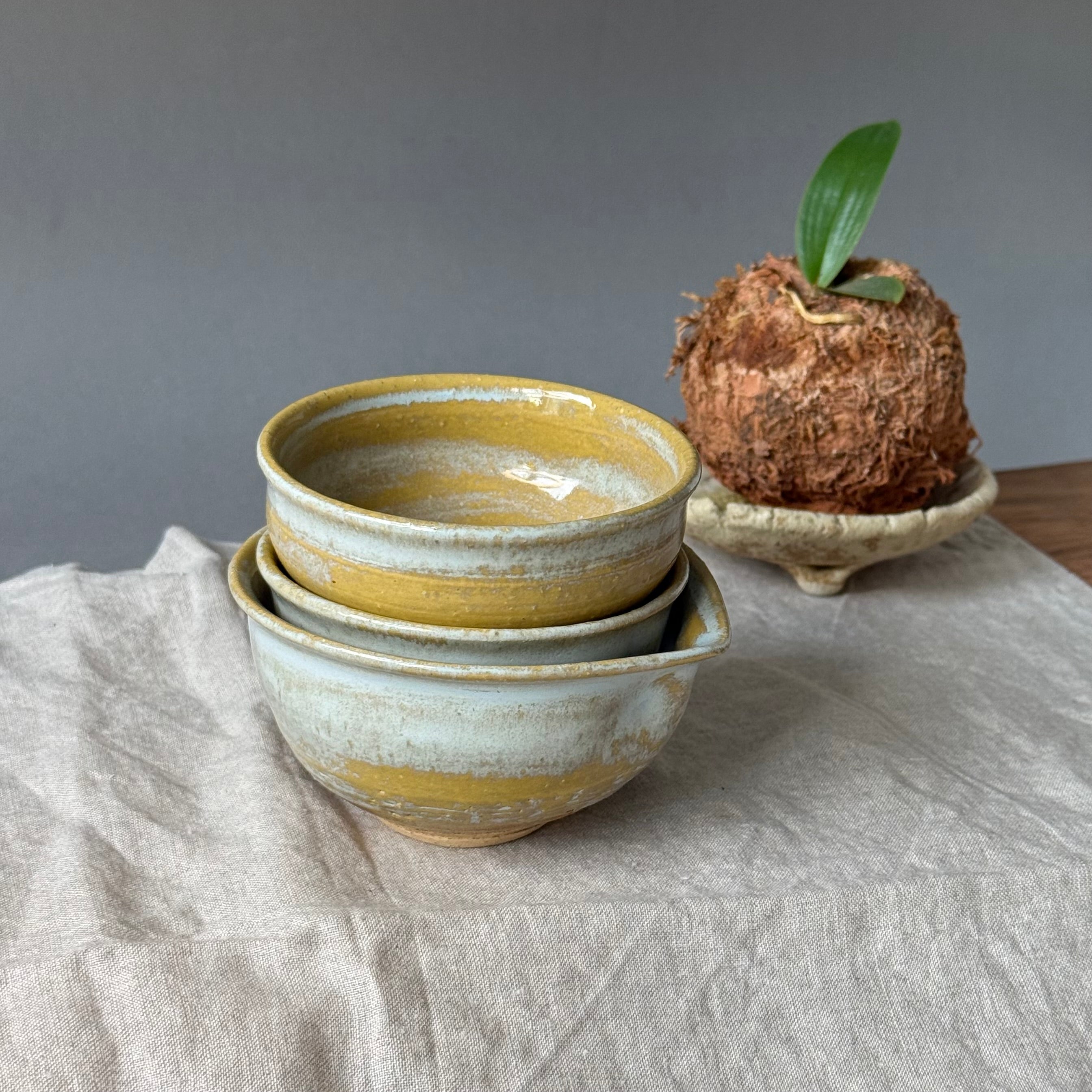 Czarki do herbaty - mame-matchachawan - komplet 3 sztuk