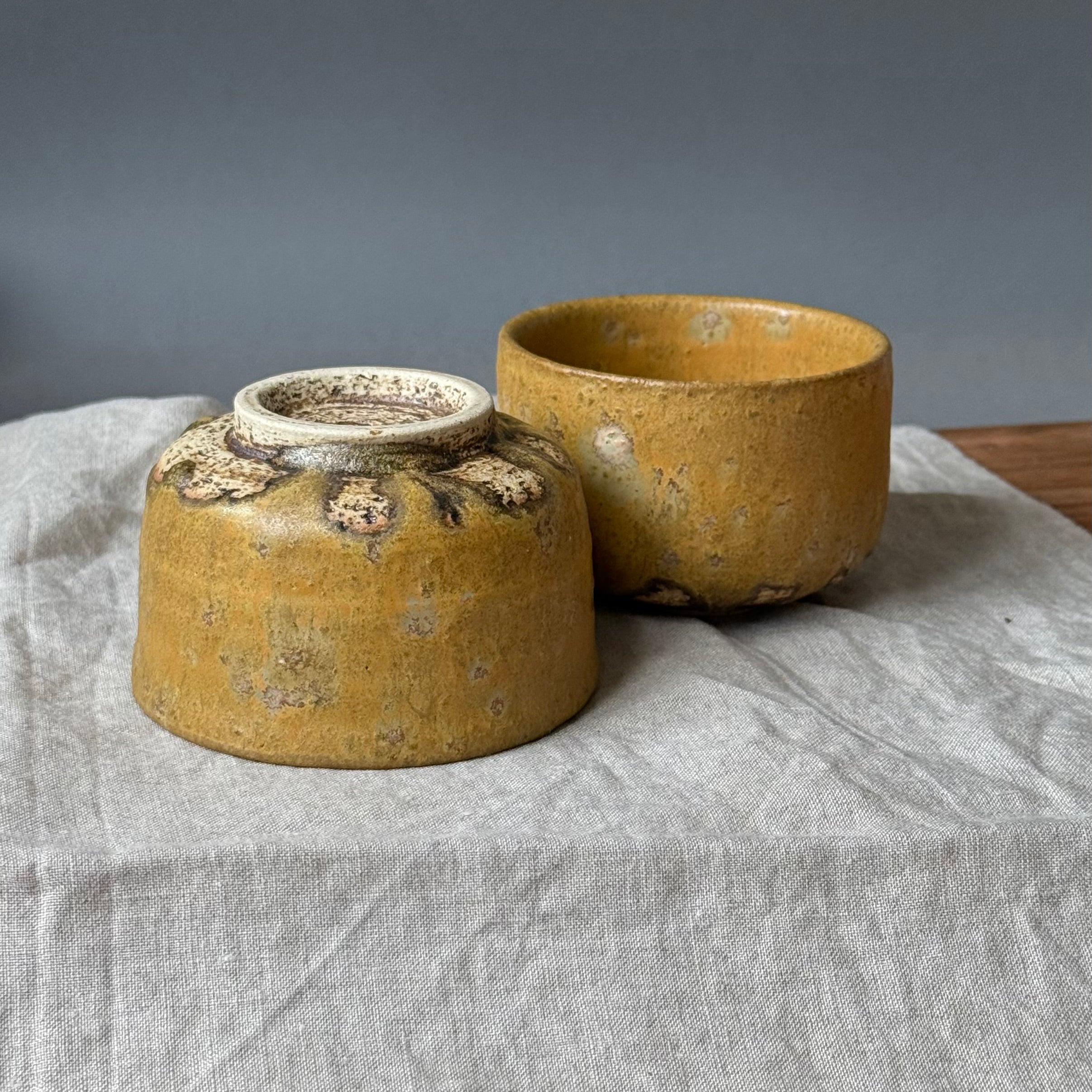 Mame-matchachawan - komplet dwóch czarek do herbaty matcha