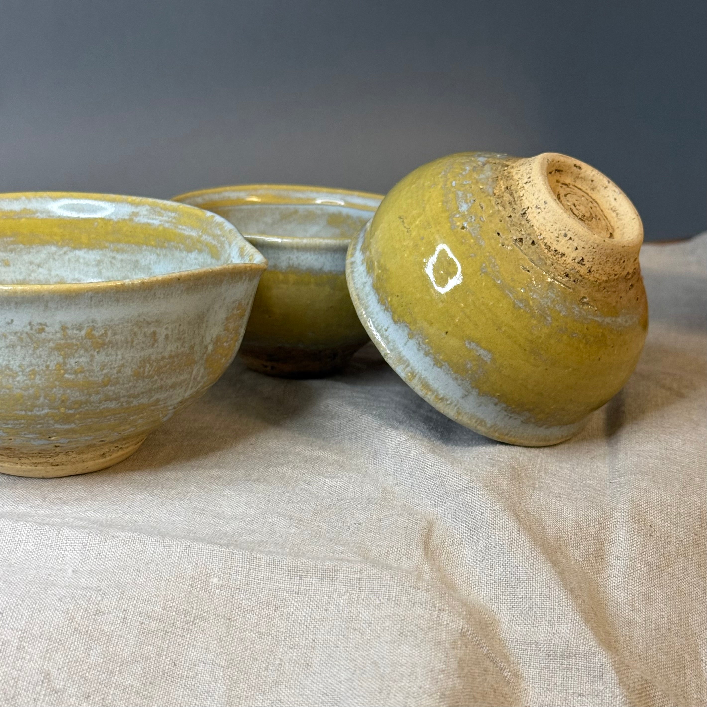 Komplet czarek w kształcie persymony do ceremonii herbaty 3 elementowy