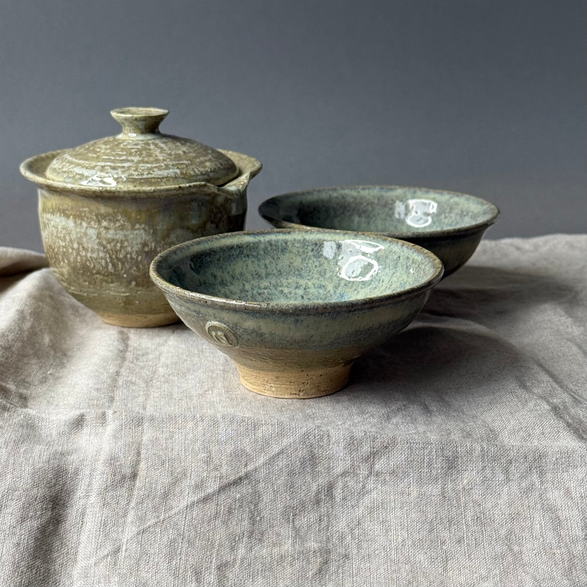 Zestaw herbaciany: gaiwan + 2 czarki